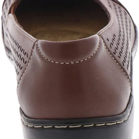 Women's Leather Ballet Flat 8 Dark Tan Comfort Cushioned Support Flexible - Picture 7 of 8